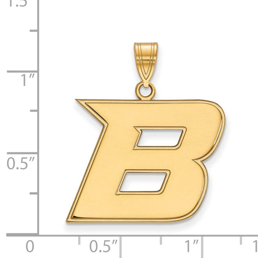 Alternate view of the 14k Gold Plated Silver Boise State Large Initial B Pendant by The Black Bow Jewelry Co.
