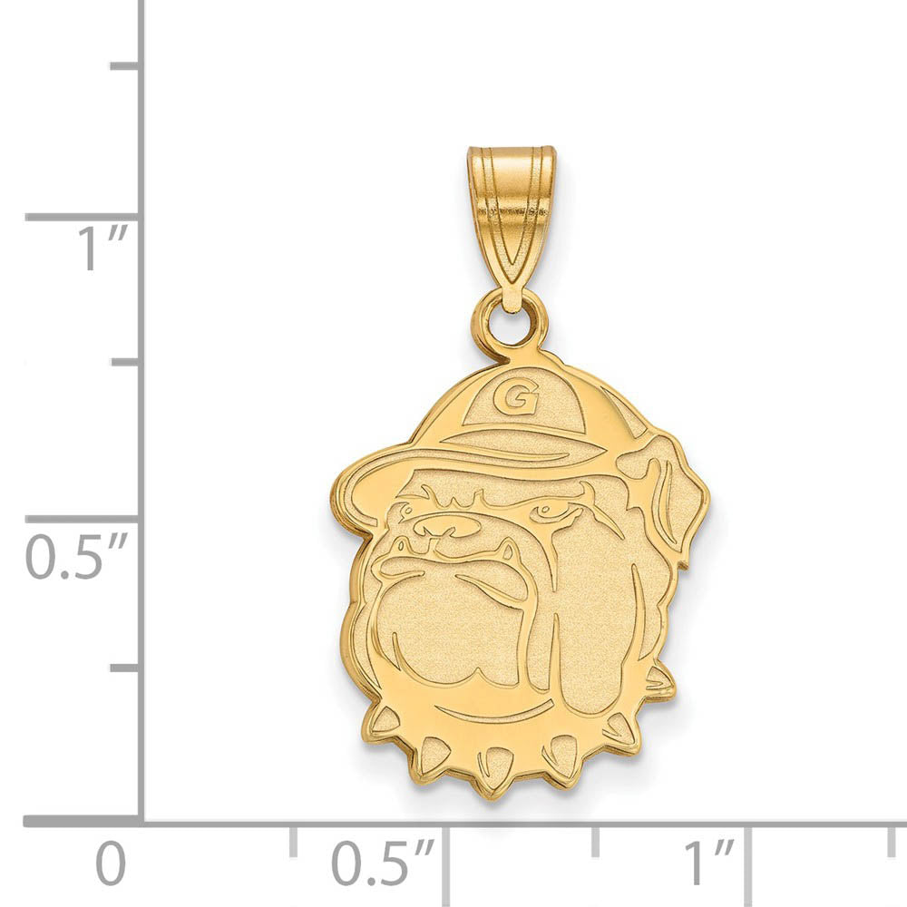 Alternate view of the 14k Gold Plated Silver Georgetown U Large Logo Pendant by The Black Bow Jewelry Co.