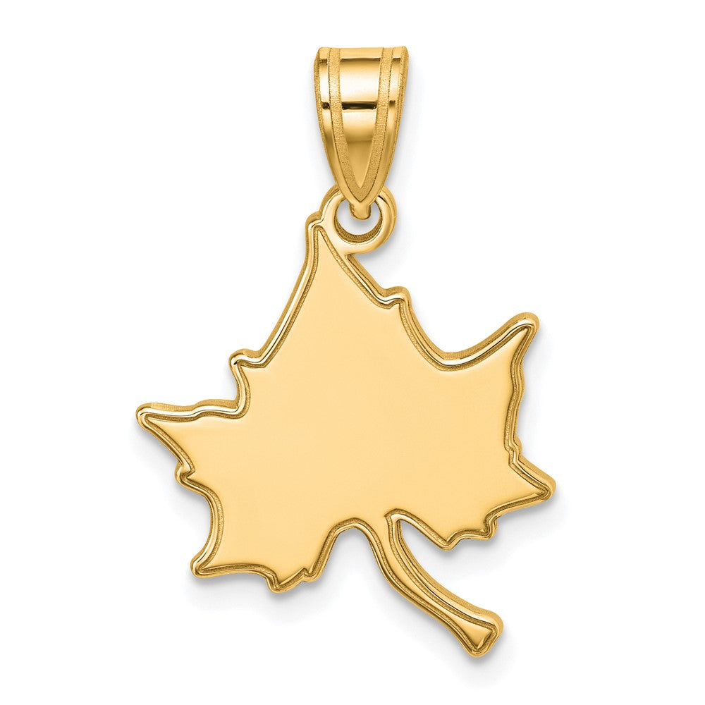 14k Gold Plated Silver Indiana State Large Pendant, Item P17495 by The Black Bow Jewelry Co.
