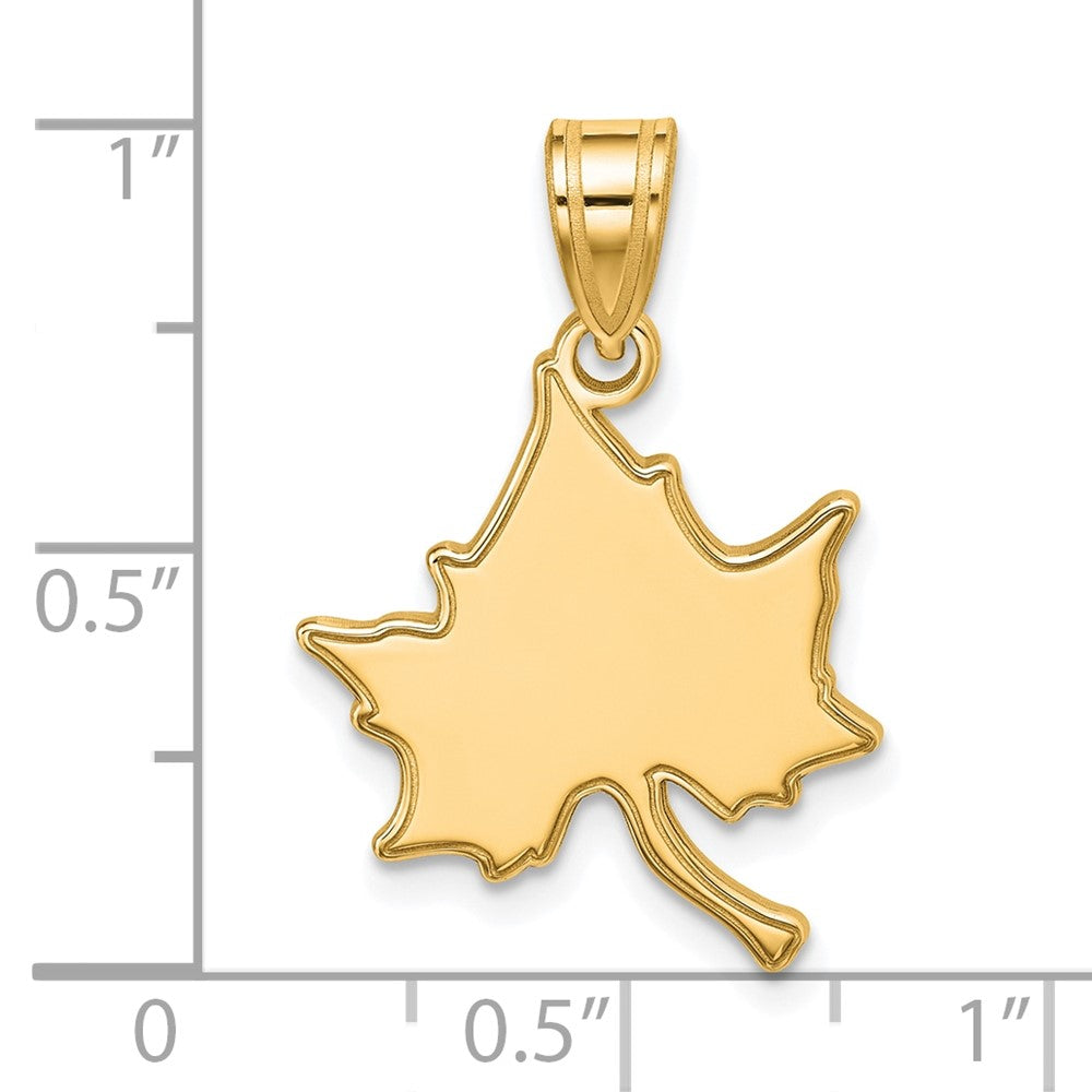 Alternate view of the 14k Gold Plated Silver Indiana State Large Pendant by The Black Bow Jewelry Co.