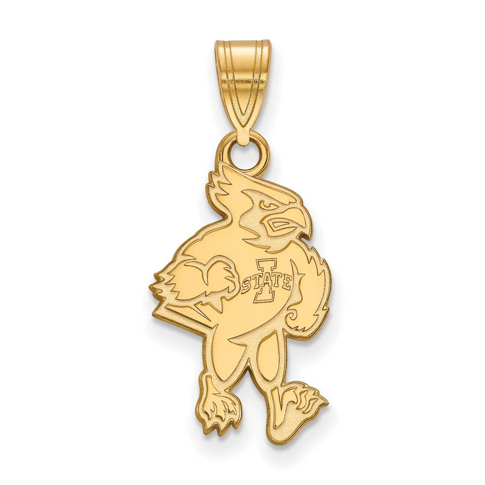 14k Gold Plated Silver Iowa State U. Large Pendant, Item P17535 by The Black Bow Jewelry Co.