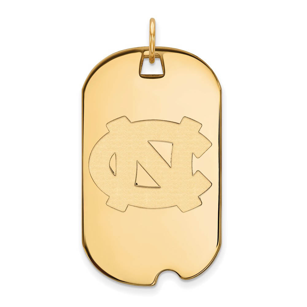 14k Gold Plated Silver North Carolina Large Dog Tag Pendant, Item P17597 by The Black Bow Jewelry Co.
