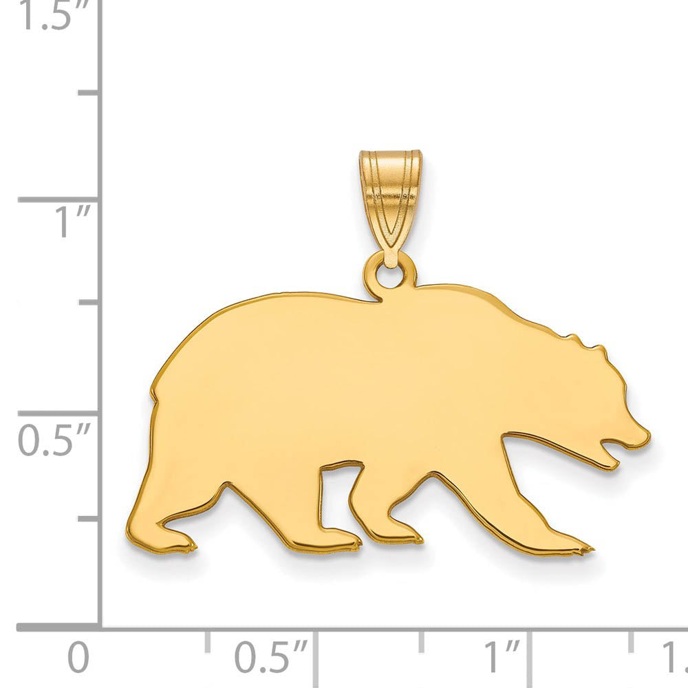 Alternate view of the 14k Gold Plated Silver California Berkeley Large Mascot Pendant by The Black Bow Jewelry Co.