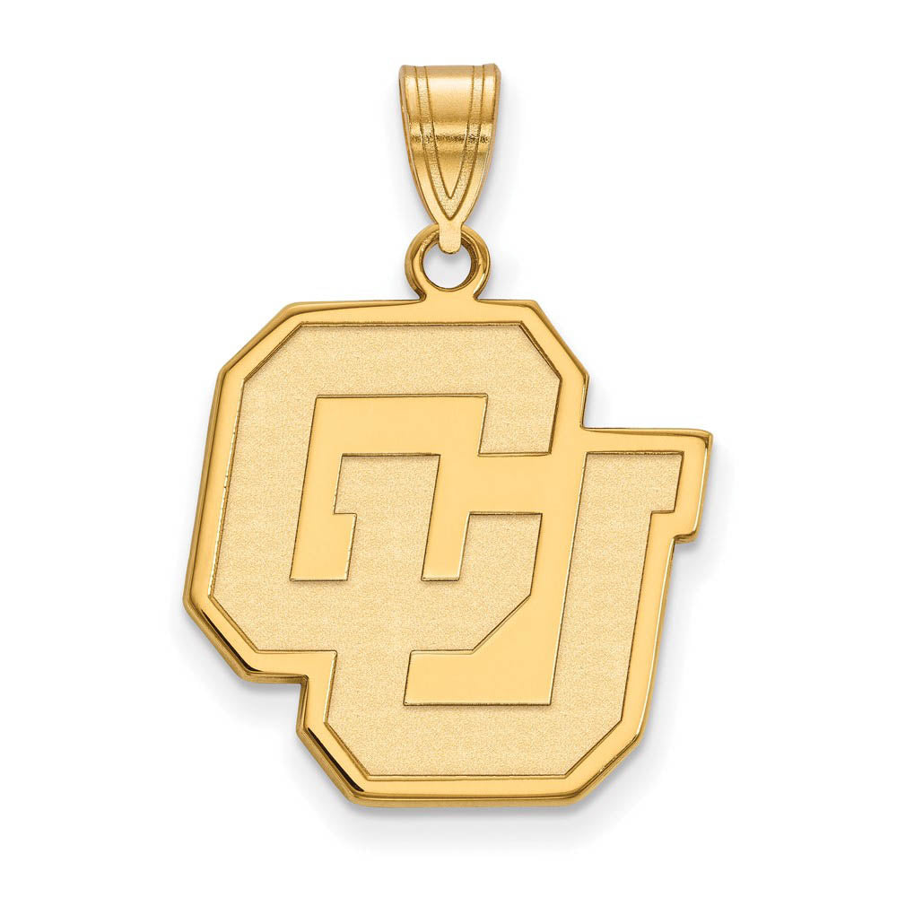 14k Gold Plated Silver U. of Colorado Large Pendant, Item P17608 by The Black Bow Jewelry Co.