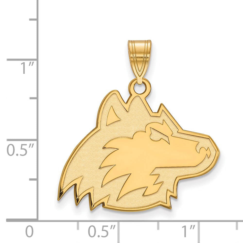 Alternate view of the 14k Gold Plated Silver Northern Illinois U. Large Pendant by The Black Bow Jewelry Co.