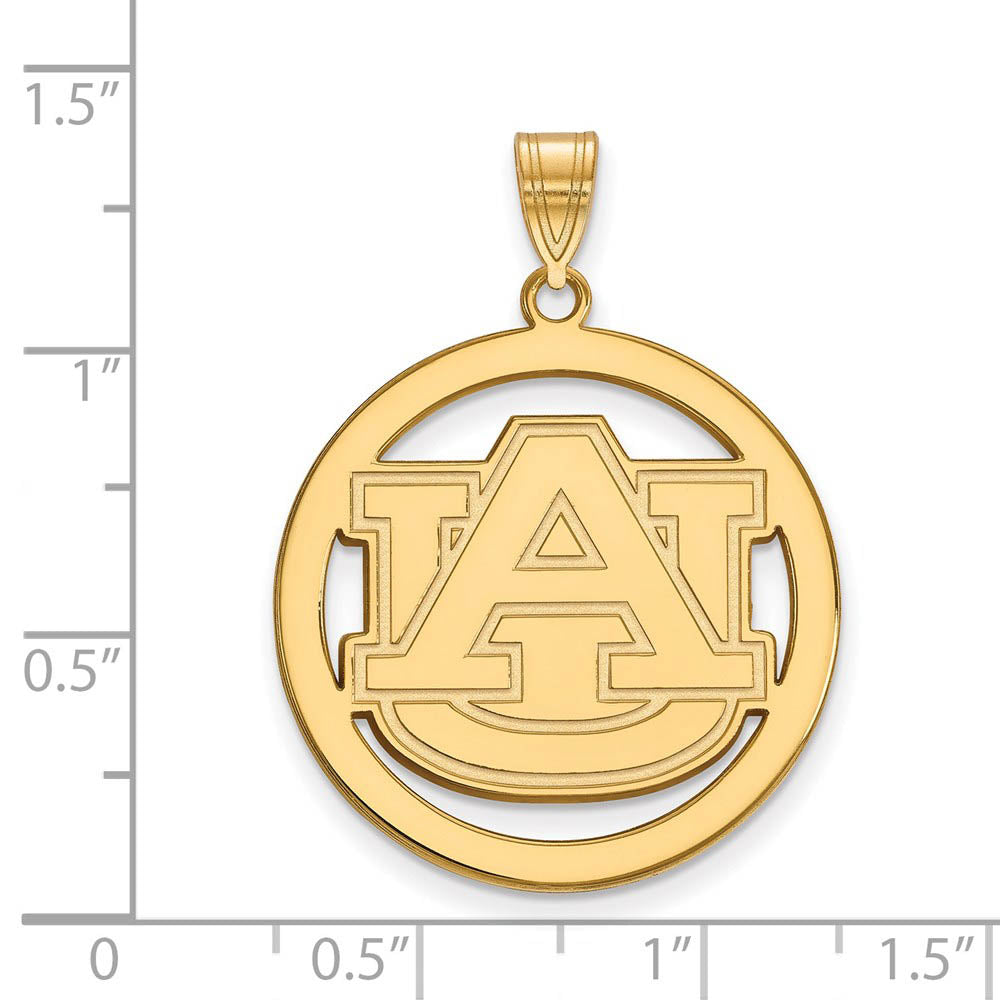Alternate view of the 14k Gold Plated Silver Auburn U XL Circle Pendant by The Black Bow Jewelry Co.