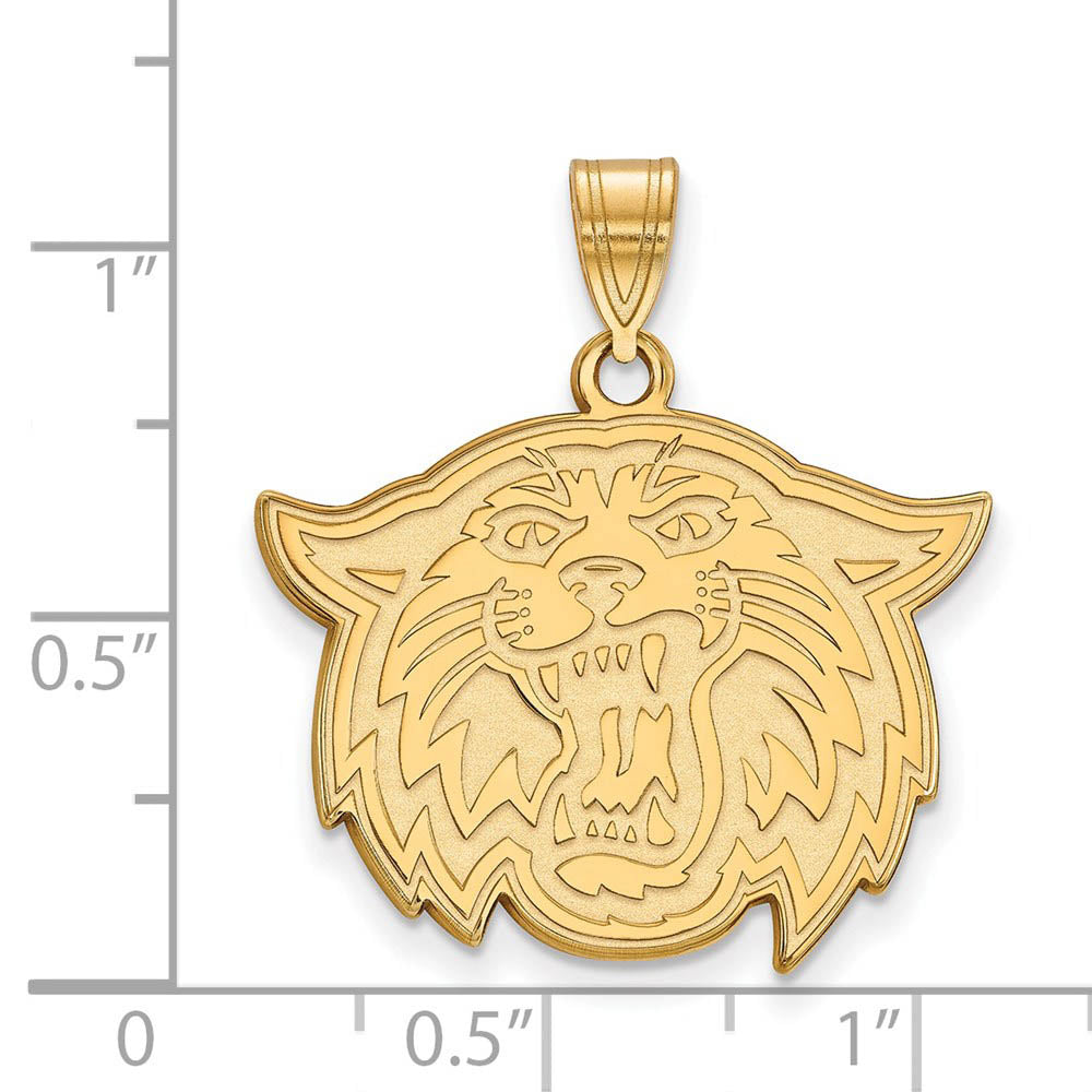 Alternate view of the 14k Gold Plated Silver Villanova U. Large Mascot Pendant by The Black Bow Jewelry Co.
