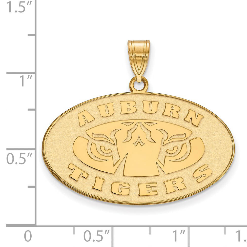 Alternate view of the 14k Gold Plated Silver Auburn U Large Logo Pendant by The Black Bow Jewelry Co.