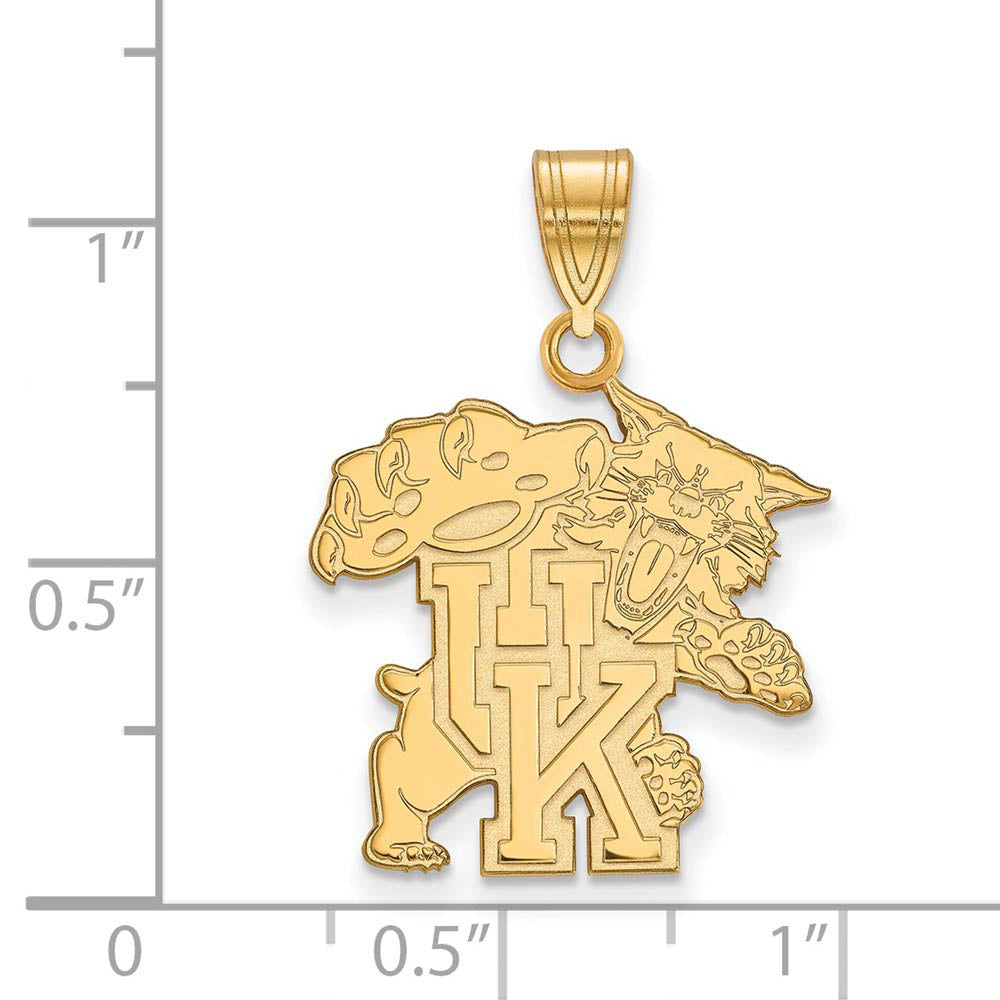 Alternate view of the 14k Gold Plated Silver U. of Kentucky Large Pendant by The Black Bow Jewelry Co.