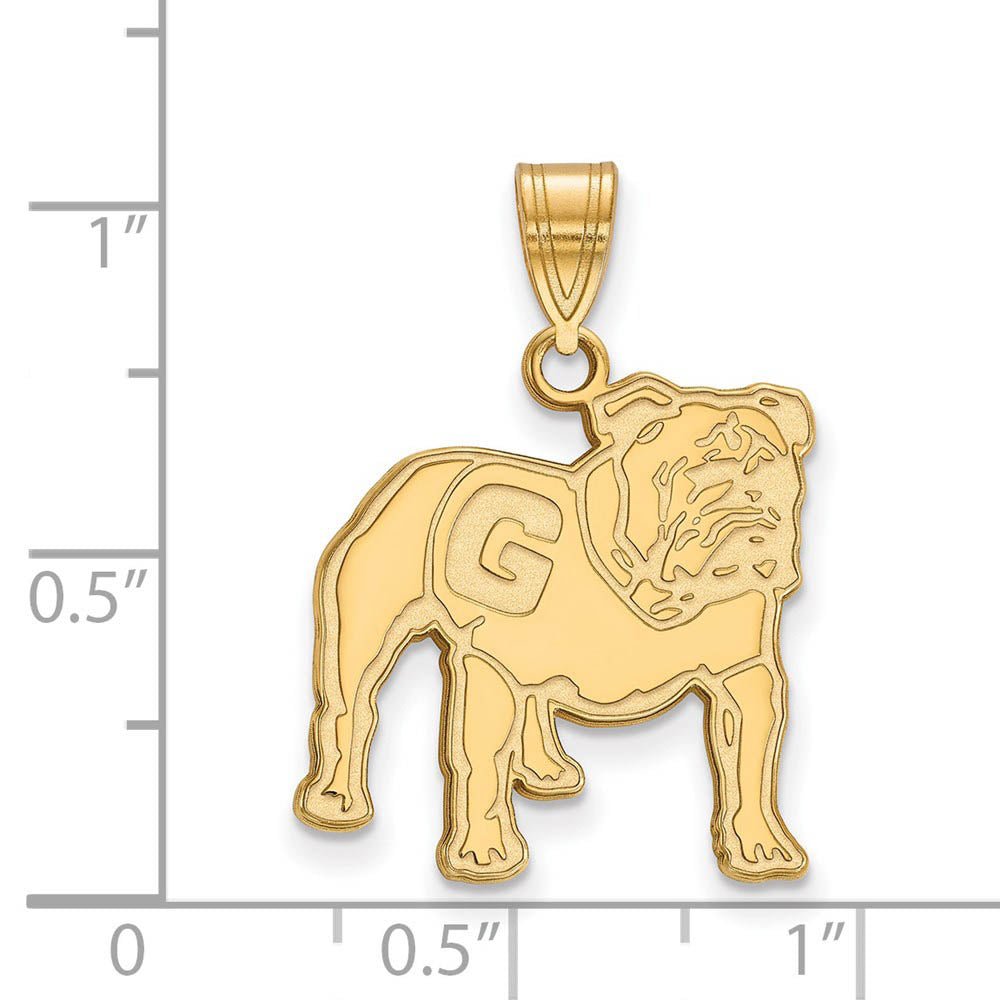 Alternate view of the 14k Gold Plated Silver U. of Georgia Large Mascot Logo Pendant by The Black Bow Jewelry Co.