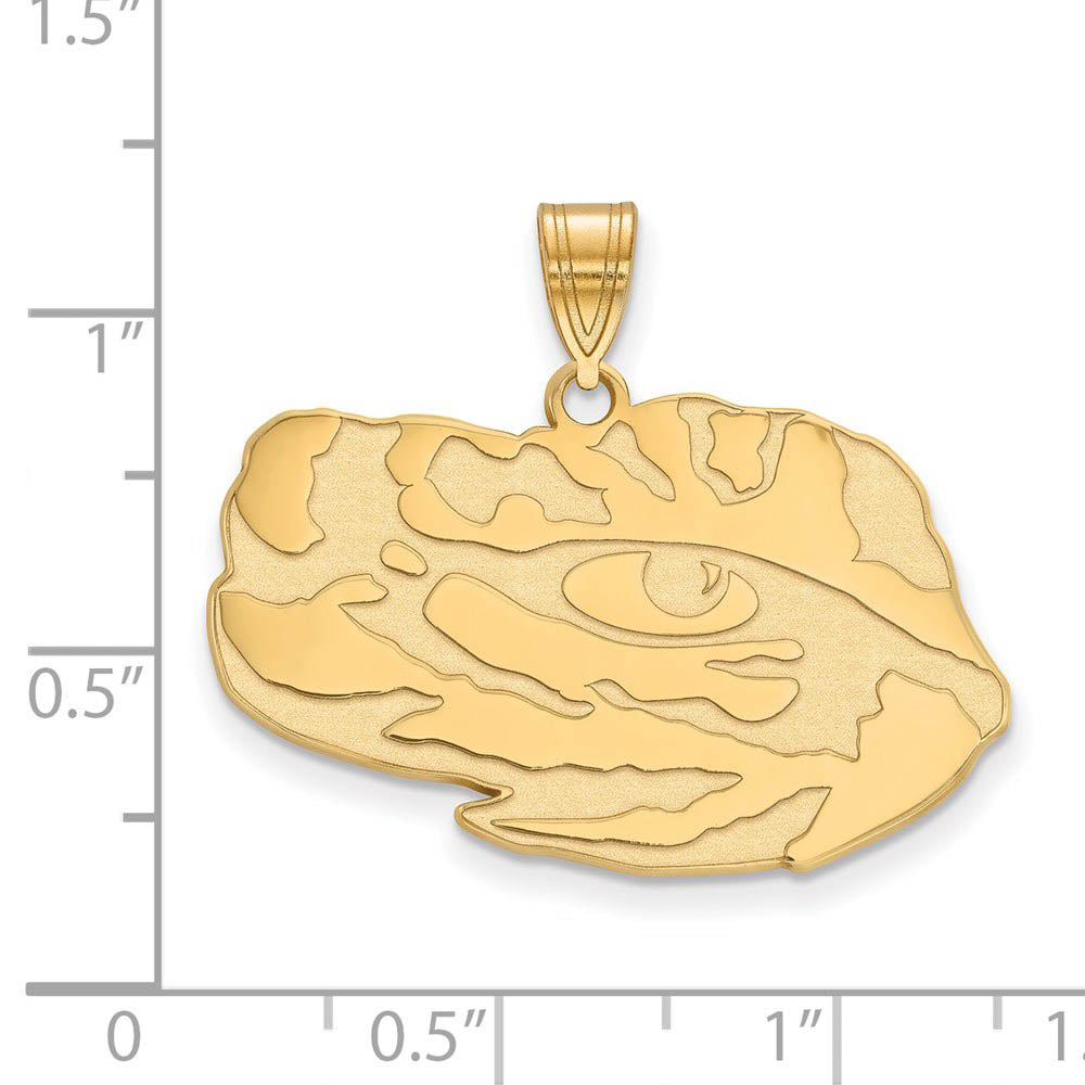 Alternate view of the 14k Gold Plated Silver Louisiana State Large Mascot Pendant by The Black Bow Jewelry Co.
