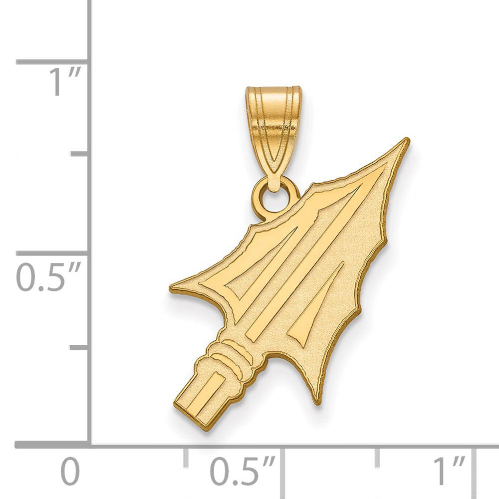 Alternate view of the 14k Gold Plated Silver Florida State Large Arrowhead Pendant by The Black Bow Jewelry Co.