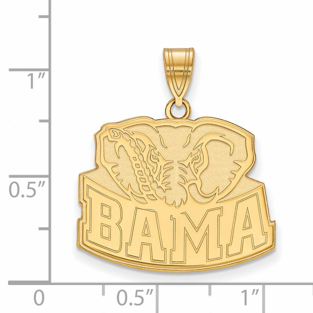 Alternate view of the 14k Gold Plated Silver U. of Alabama Large Pendant by The Black Bow Jewelry Co.