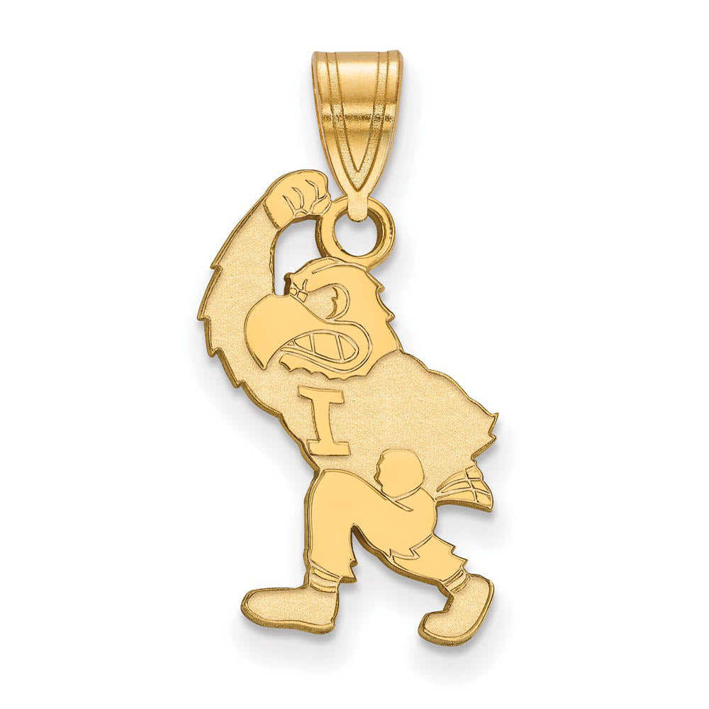 14k Gold Plated Silver U. of Iowa Large Pendant, Item P17773 by The Black Bow Jewelry Co.
