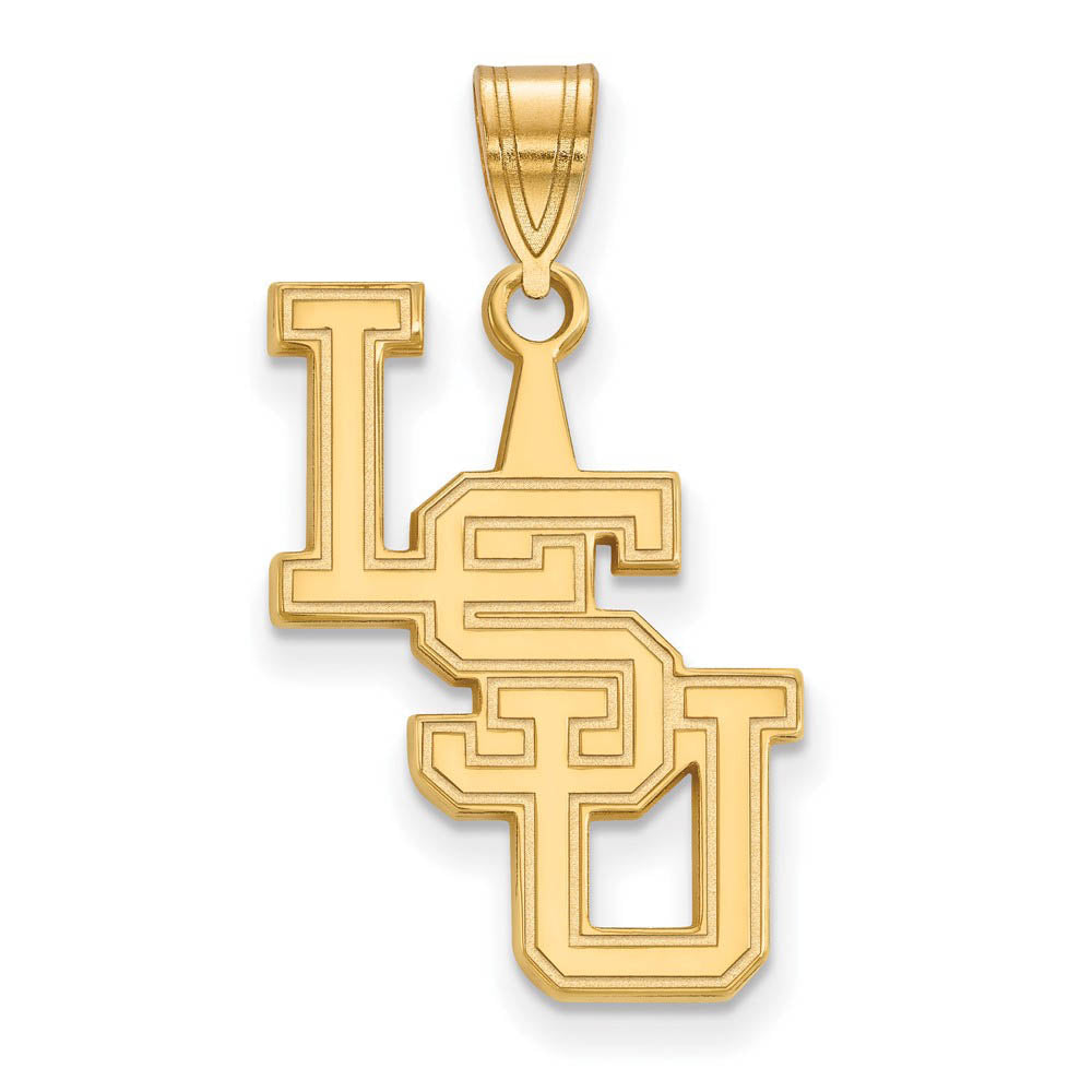 14k Gold Plated Silver Louisiana State Large Pendant, Item P17776 by The Black Bow Jewelry Co.