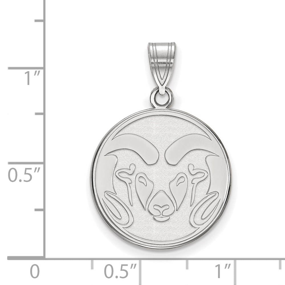 Alternate view of the Sterling Silver Colorado State Large Logo Pendant by The Black Bow Jewelry Co.