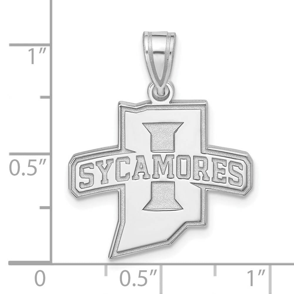 Alternate view of the Sterling Silver Indiana State Large 'Sycamores' Pendant by The Black Bow Jewelry Co.