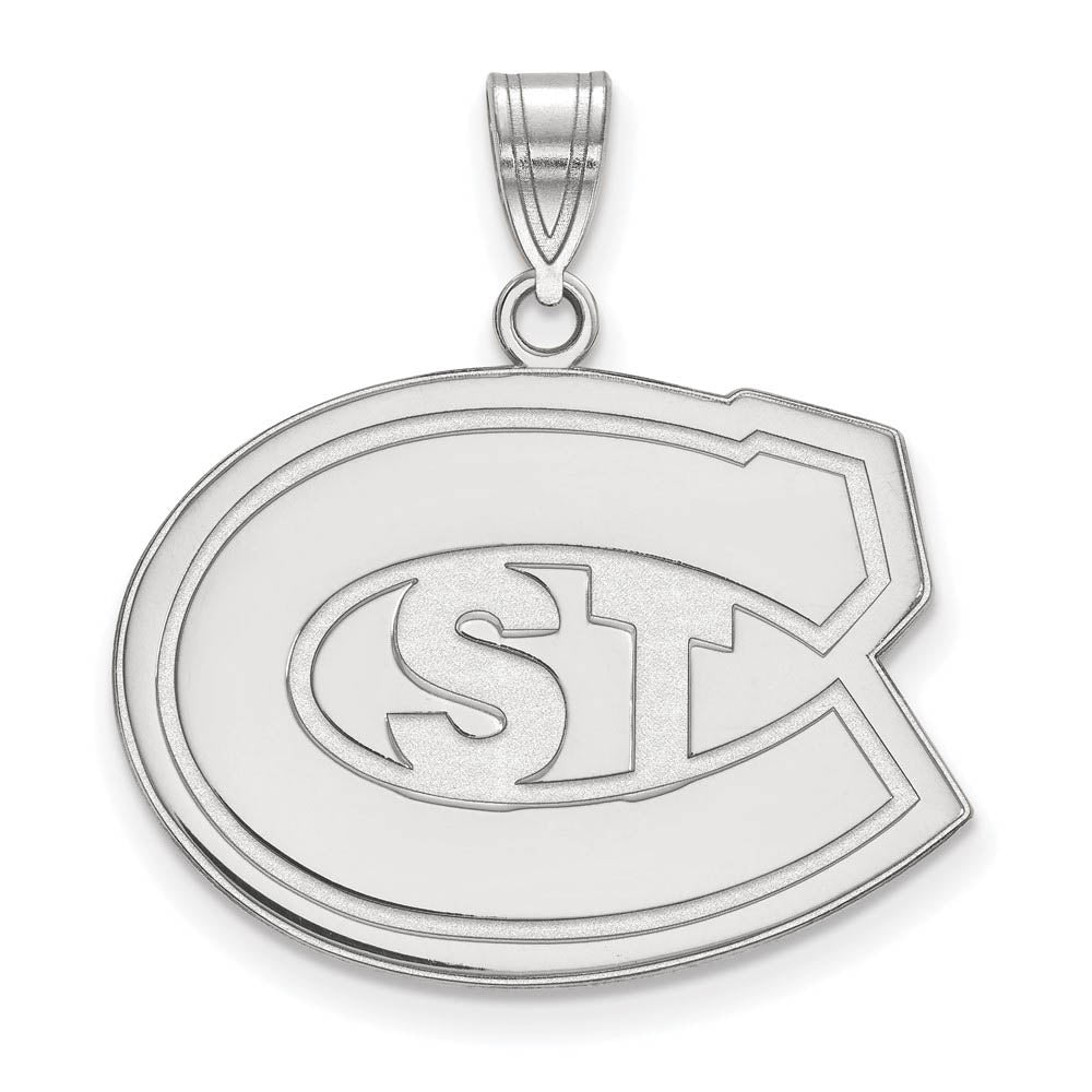Sterling Silver St. Cloud State Large 'STC' Pendant, Item P17862 by The Black Bow Jewelry Co.