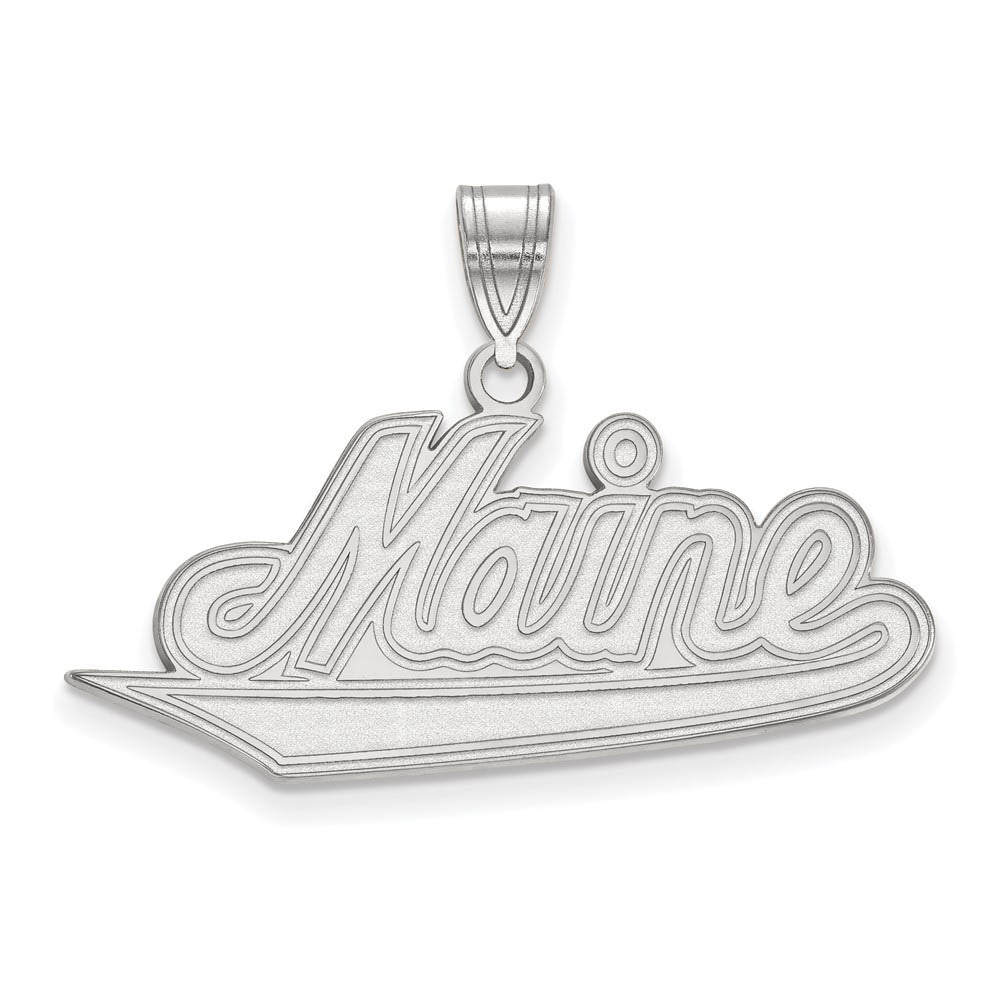 Sterling Silver U. of Maine Large Pendant, Item P17870 by The Black Bow Jewelry Co.