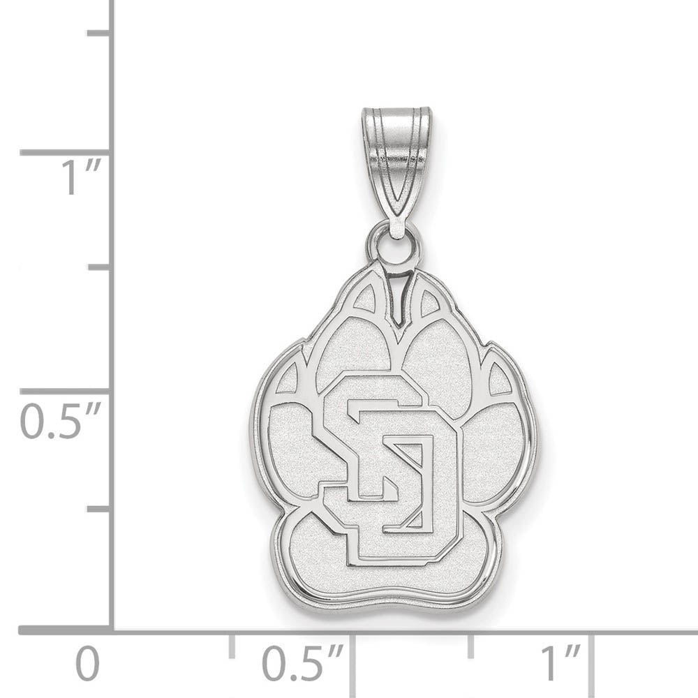 Alternate view of the Sterling Silver South Dakota Large Logo Pendant by The Black Bow Jewelry Co.