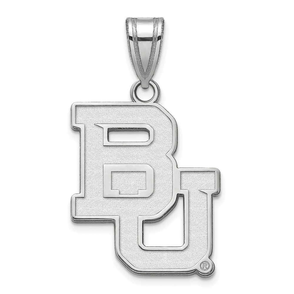 Sterling Silver Baylor U Large 'BU' Pendant, Item P17910 by The Black Bow Jewelry Co.