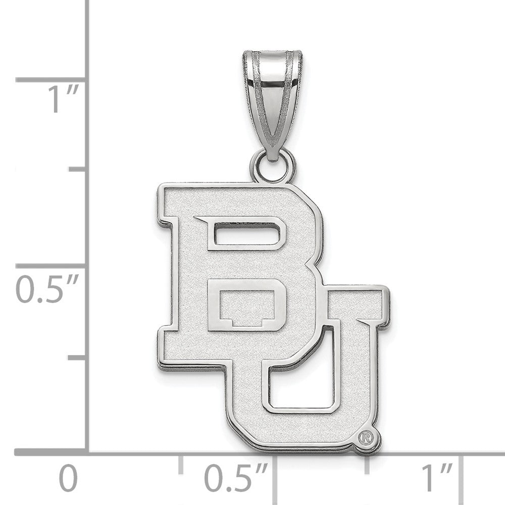 Alternate view of the Sterling Silver Baylor U Large 'BU' Pendant by The Black Bow Jewelry Co.