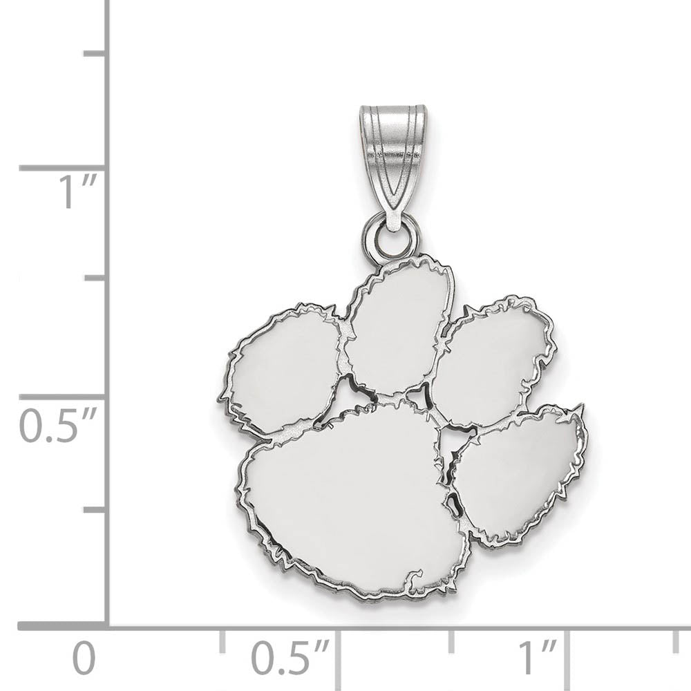 Alternate view of the Sterling Silver Clemson U Large Pendant by The Black Bow Jewelry Co.