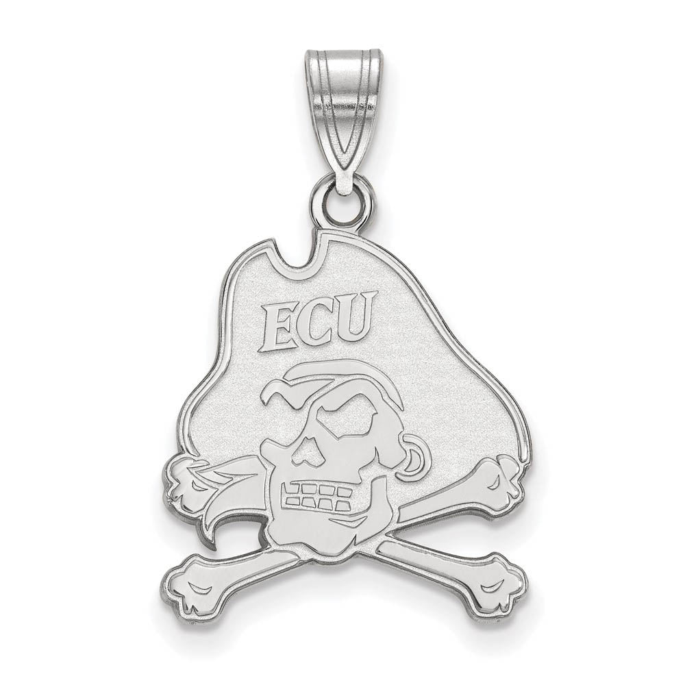 Sterling Silver East Carolina U Large Mascot Pendant, Item P17916 by The Black Bow Jewelry Co.