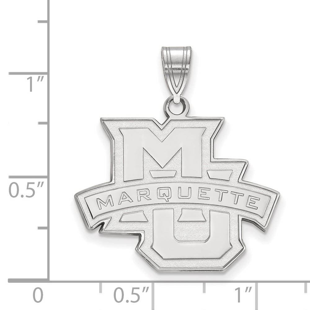 Alternate view of the Sterling Silver Marquette U Large Logo Pendant by The Black Bow Jewelry Co.