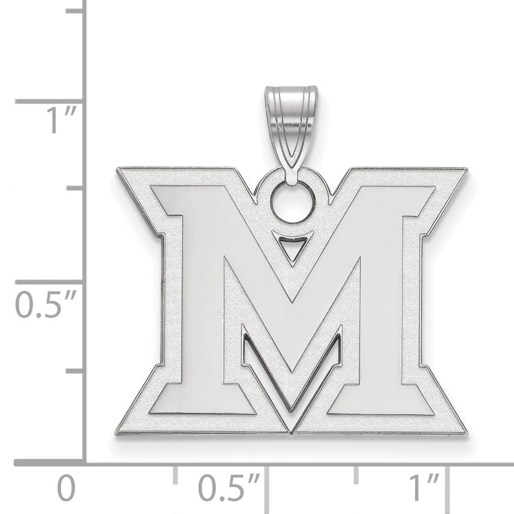 Alternate view of the Sterling Silver Miami U Large Initial M Pendant by The Black Bow Jewelry Co.