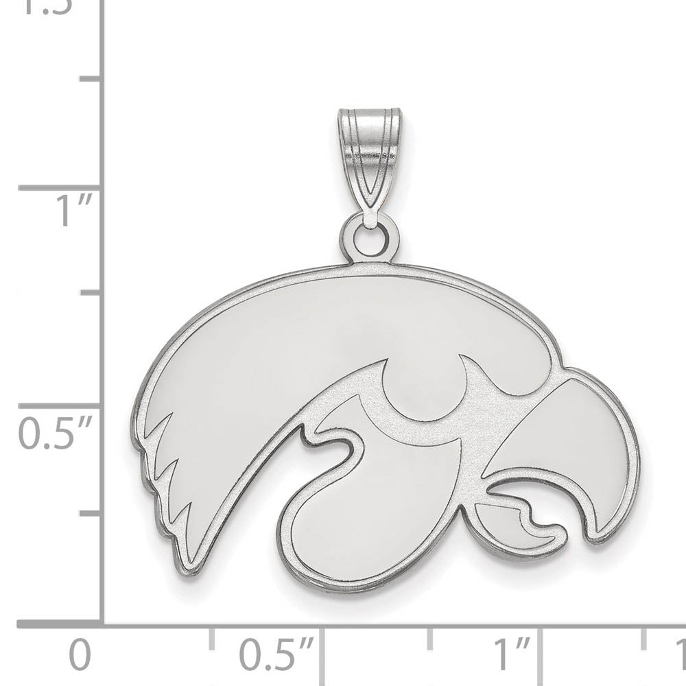 Alternate view of the Sterling Silver U. of Iowa Large Mascot Pendant by The Black Bow Jewelry Co.
