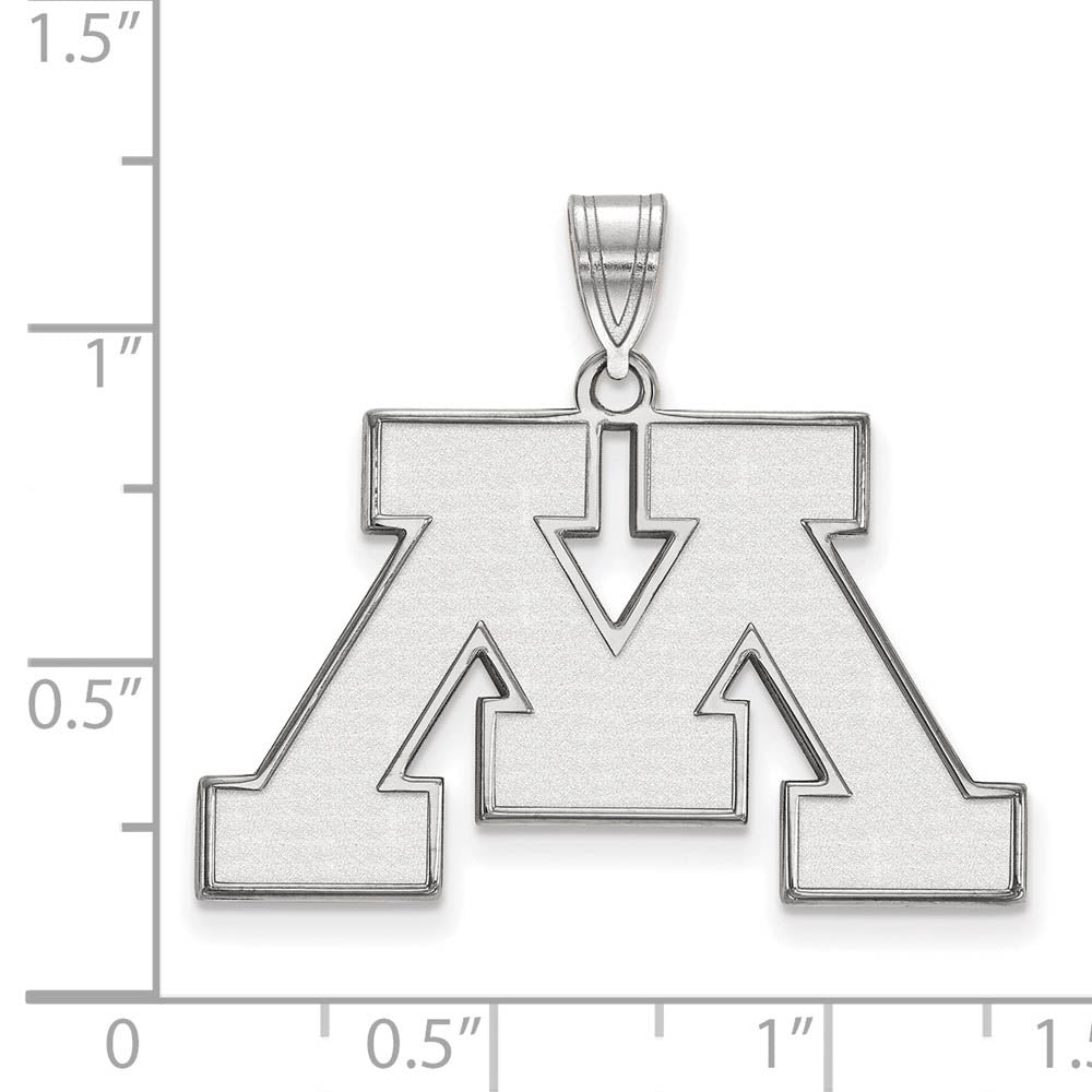 Alternate view of the Sterling Silver U. of Minnesota Large Initial M Pendant by The Black Bow Jewelry Co.