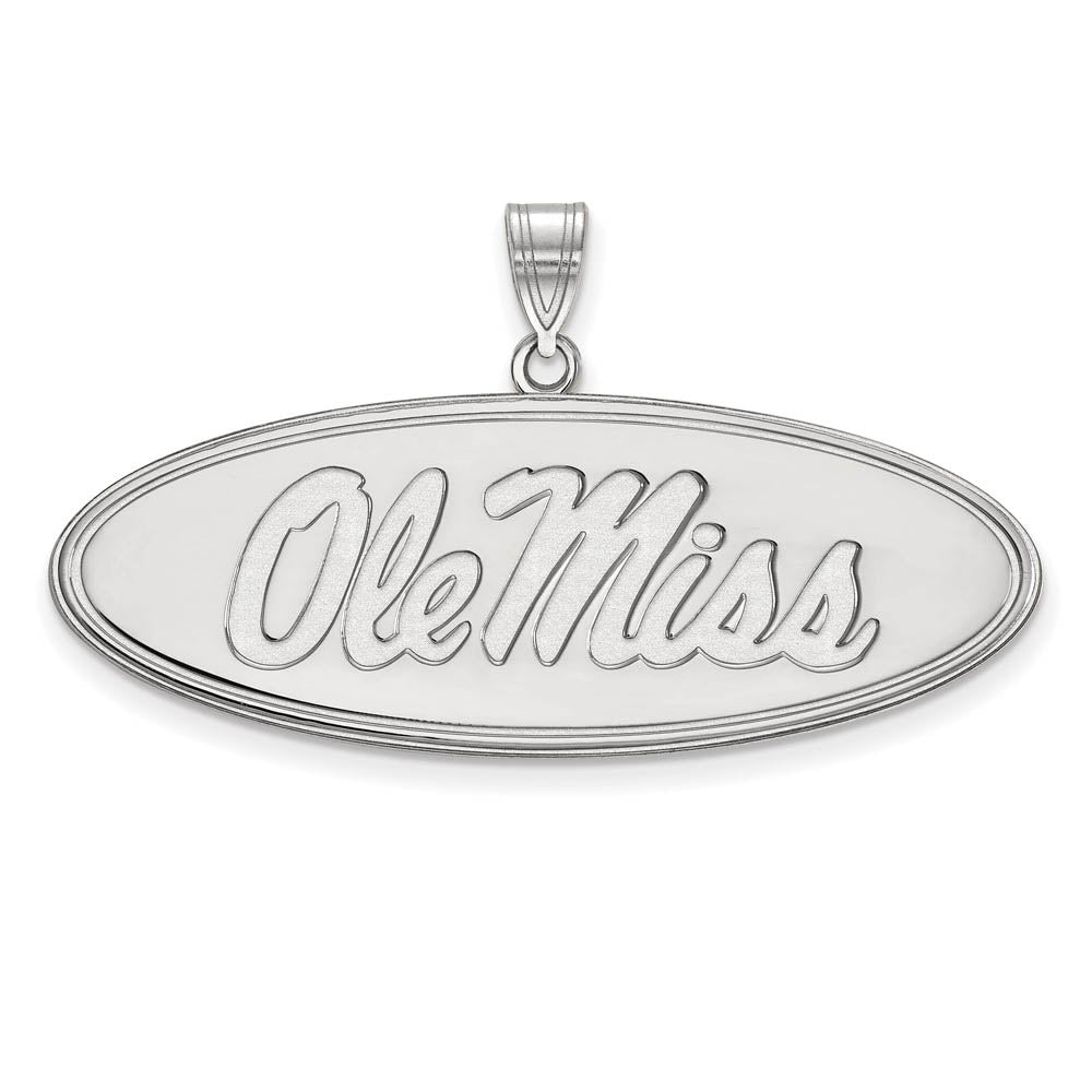 Sterling Silver U. of Mississippi Large Oval 'Ole Miss' Pendant, Item P17978 by The Black Bow Jewelry Co.