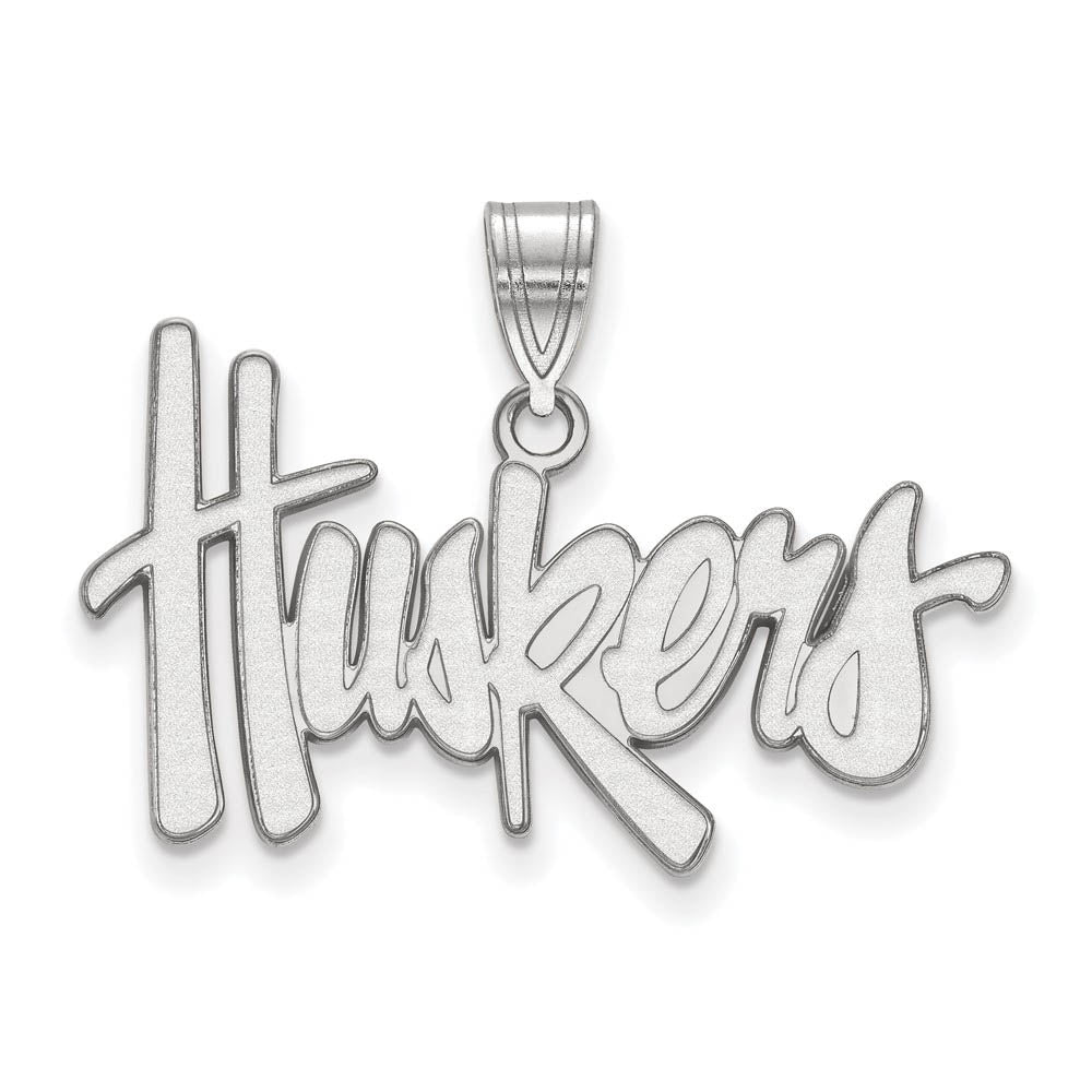 Sterling Silver U. of Nebraska Large 'Huskers' Pendant, Item P17981 by The Black Bow Jewelry Co.