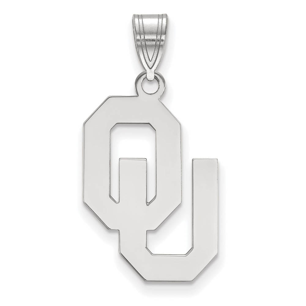 Sterling Silver U. of Oklahoma Large Pendant, Item P17984 by The Black Bow Jewelry Co.