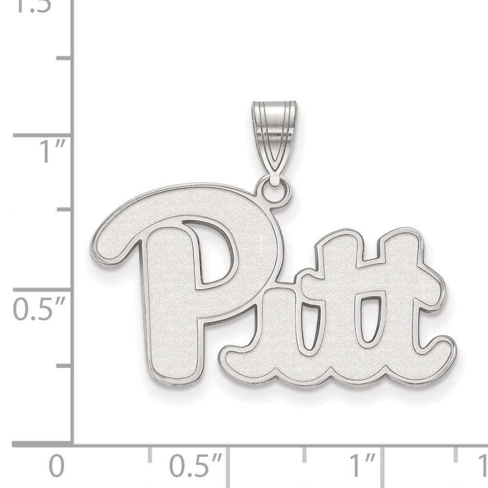 Alternate view of the Sterling Silver U. of Pittsburgh Large 'Pitt' Pendant by The Black Bow Jewelry Co.
