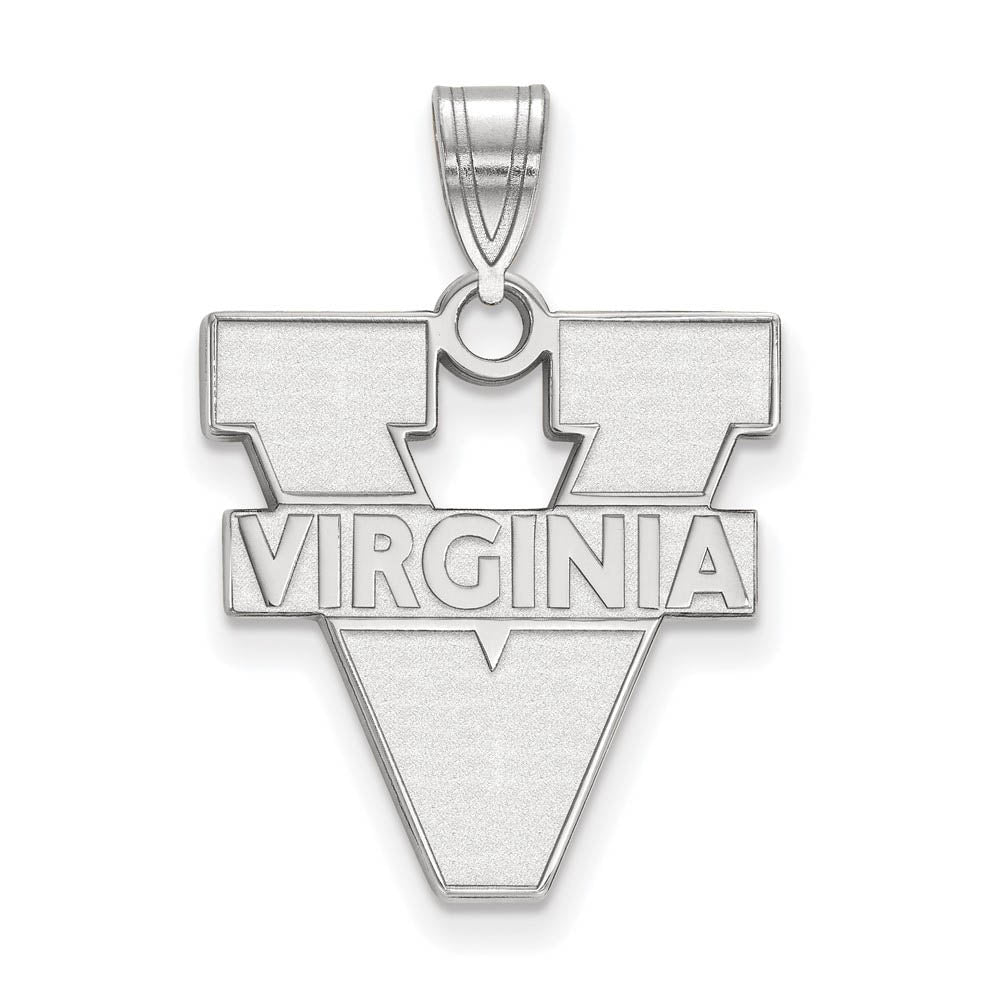 Sterling Silver U. of Virginia Large 'V' Logo Pendant, Item P17992 by The Black Bow Jewelry Co.