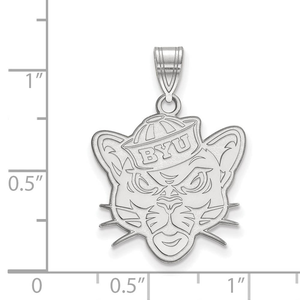 Alternate view of the Sterling Silver Brigham Young U Large Mascot Pendant by The Black Bow Jewelry Co.
