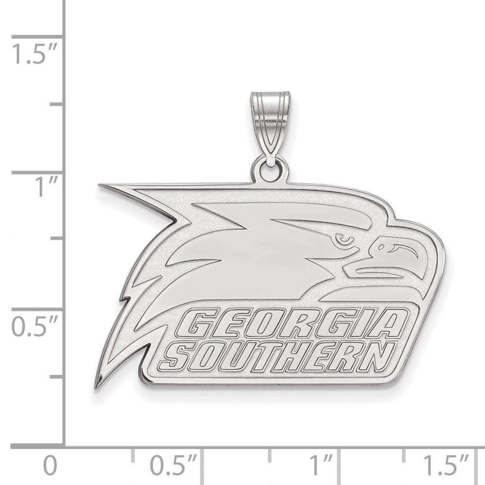 Alternate view of the Sterling Silver Georgia Southern U Large Pendant by The Black Bow Jewelry Co.