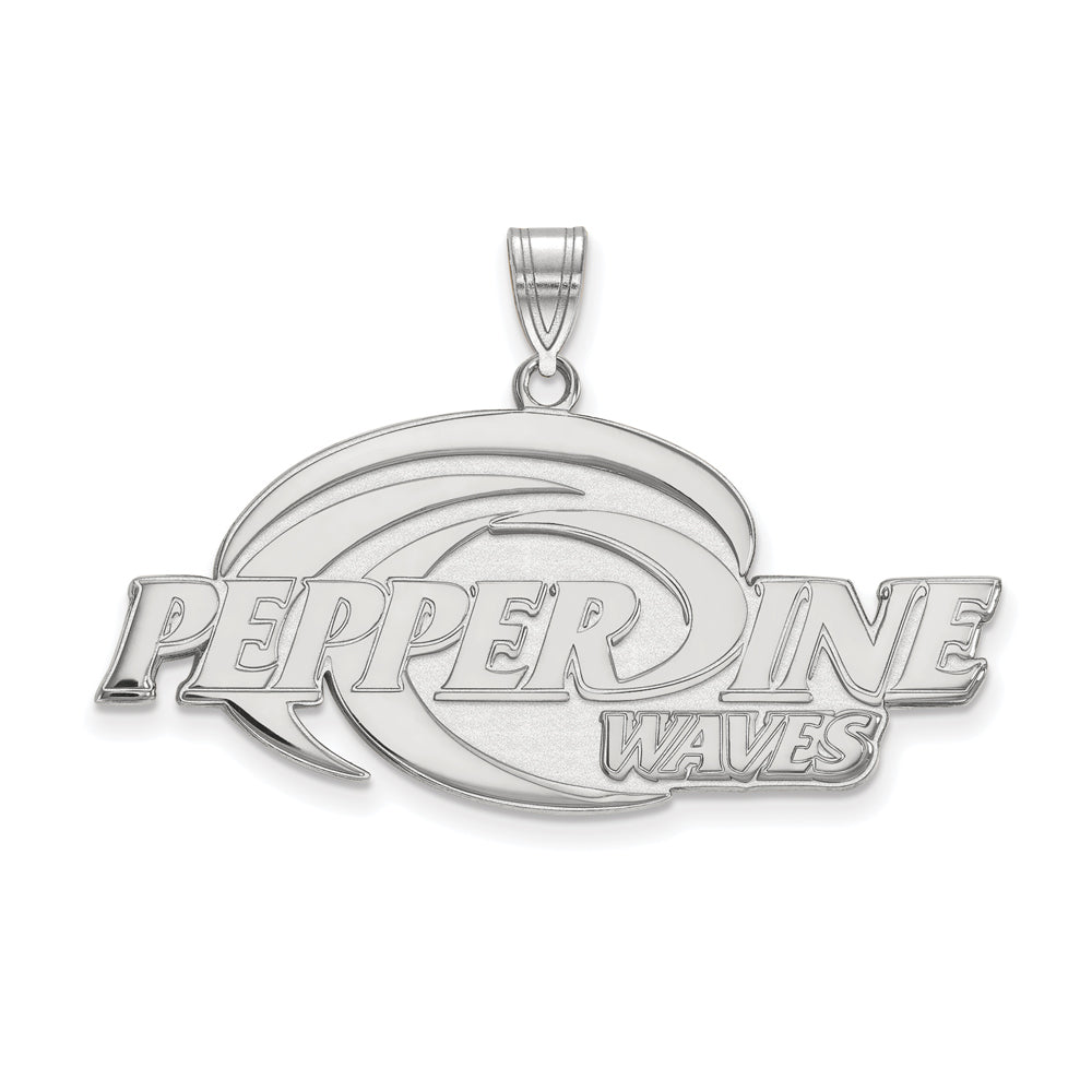 Sterling Silver Pepperdine U. Large Logo Pendant, Item P18022 by The Black Bow Jewelry Co.
