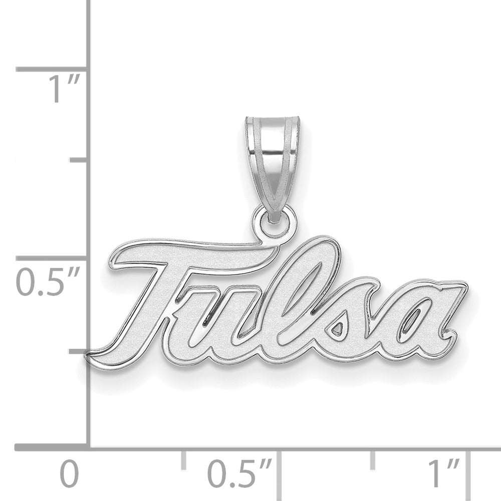Alternate view of the Sterling Silver The U. of Tulsa Large Pendant by The Black Bow Jewelry Co.