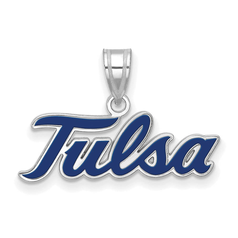 Sterling Silver The U. of Tulsa Large Enamel Pendant, Item P18057 by The Black Bow Jewelry Co.