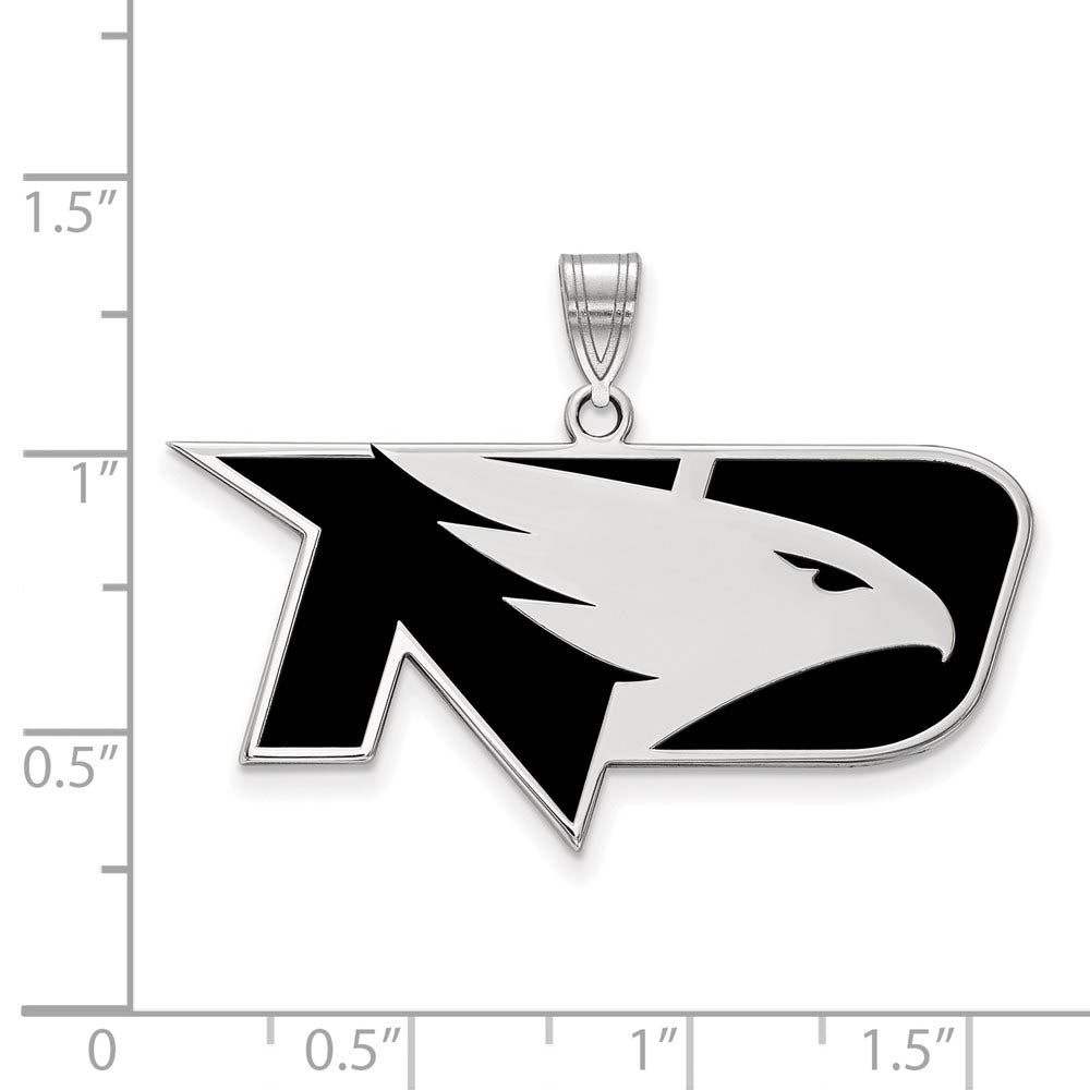 Alternate view of the Sterling Silver North Dakota Large Enamel Pendant by The Black Bow Jewelry Co.