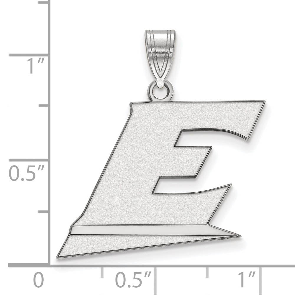 Alternate view of the Sterling Silver Eastern Kentucky U Large Pendant Necklace by The Black Bow Jewelry Co.