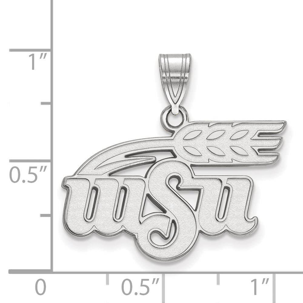 Alternate view of the Sterling Silver Wichita State Large Logo Pendant by The Black Bow Jewelry Co.