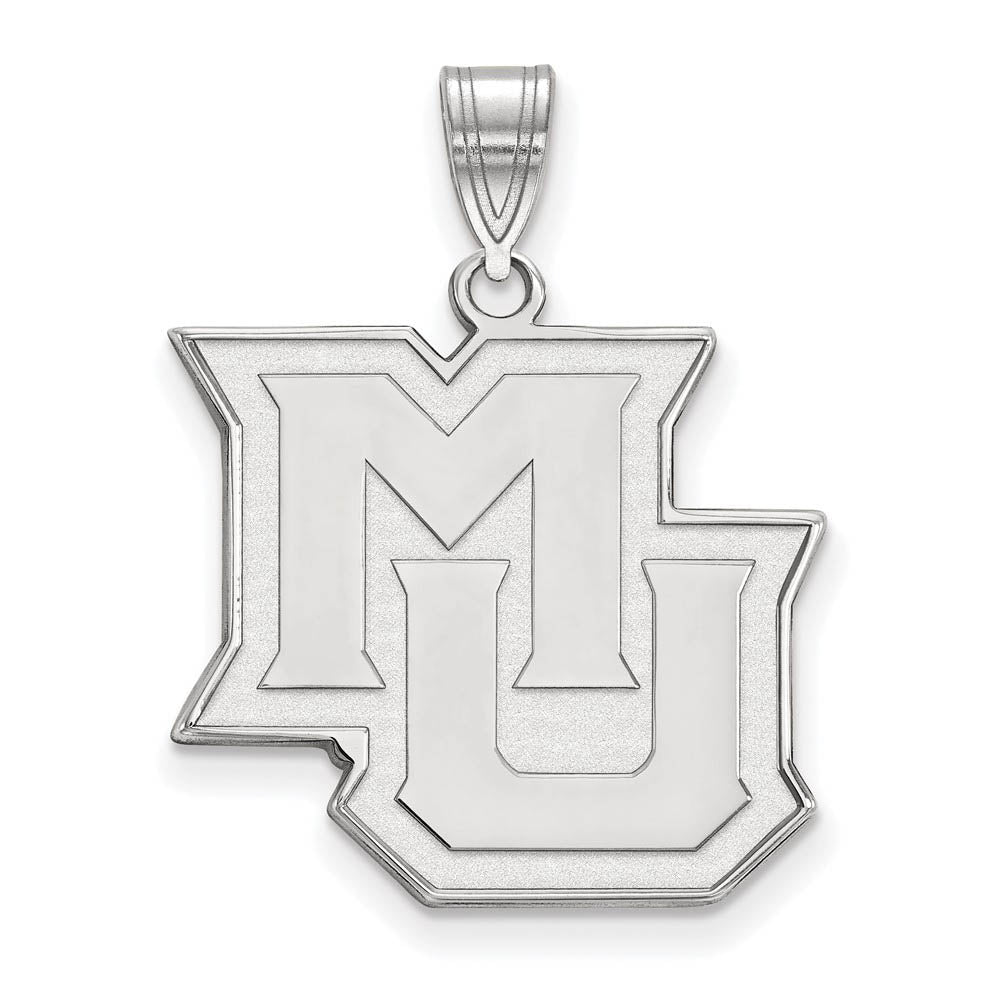Sterling Silver Marquette U Large 'MU' Pendant, Item P18087 by The Black Bow Jewelry Co.
