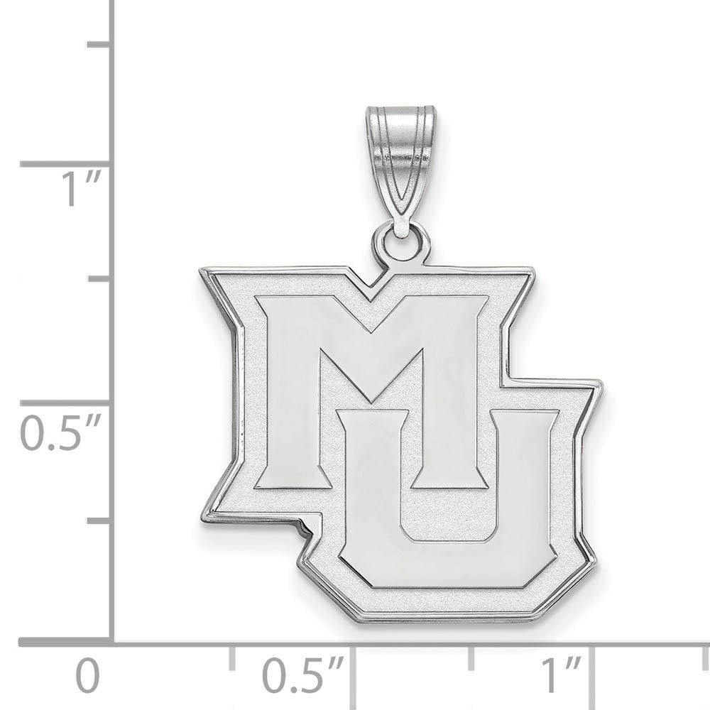 Alternate view of the Sterling Silver Marquette U Large 'MU' Pendant by The Black Bow Jewelry Co.