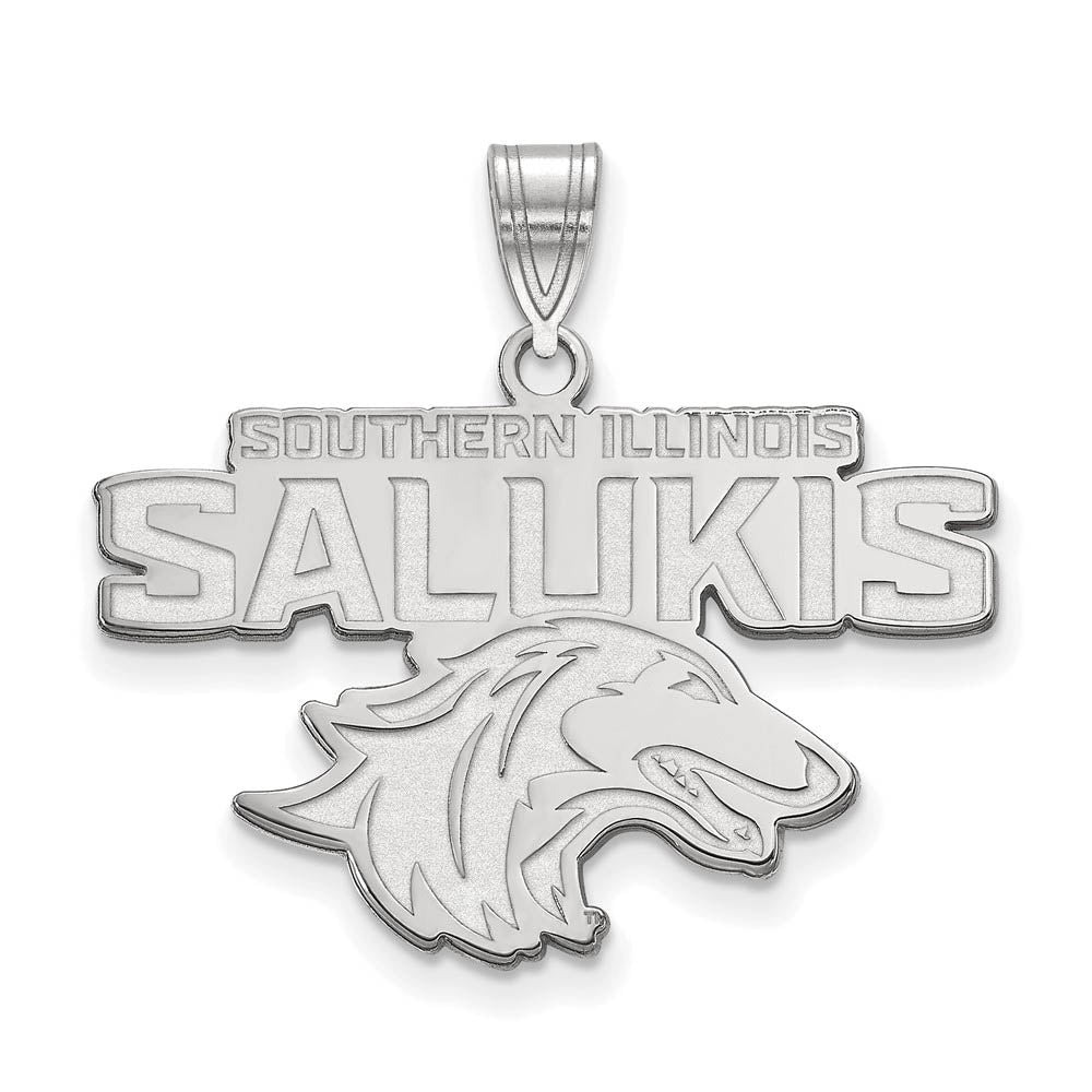 Sterling Silver Southern Illinois U. Large Pendant, Item P18089 by The Black Bow Jewelry Co.