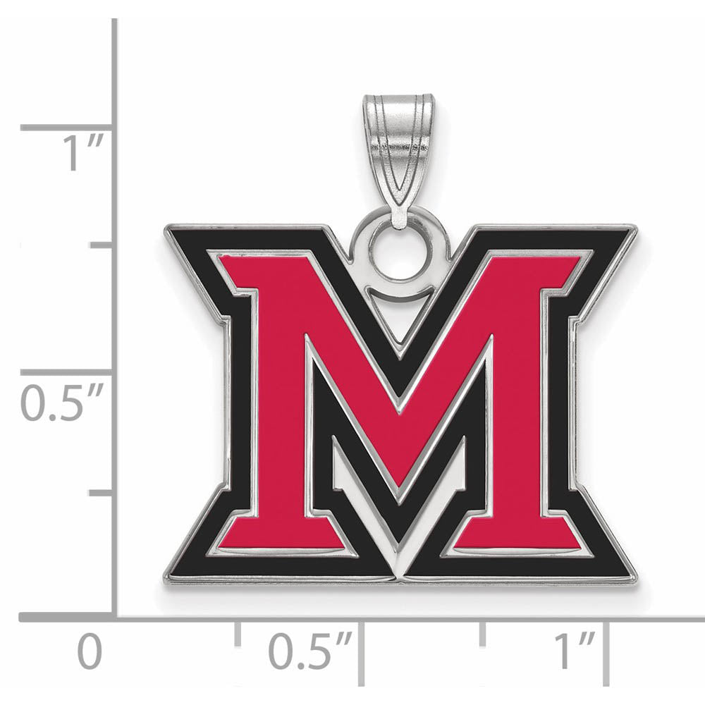 Alternate view of the Sterling Silver Miami U Large Enamel Pendant by The Black Bow Jewelry Co.