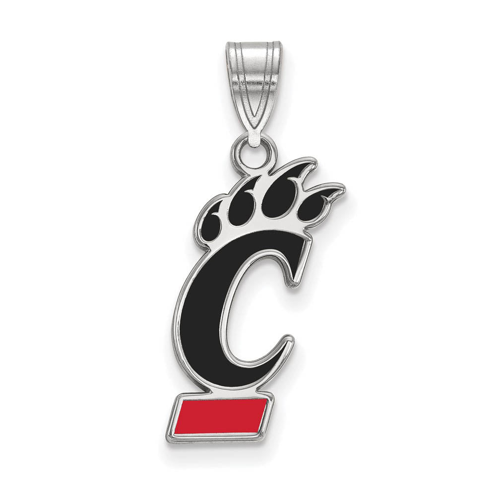 Sterling Silver U. of Cincinnati Large Enamel Pendant, Item P18123 by The Black Bow Jewelry Co.